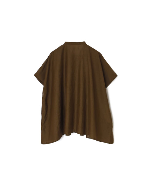 NSL26041 COTTON SILK PLAIN BANDED COLLAR FRENCH/SL SHIRT