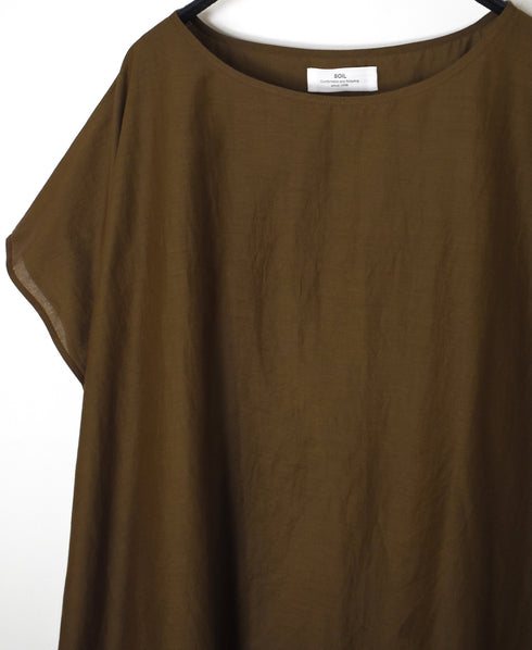 NSL26042 COTTON SILK PLAIN GATHERED SMOCK