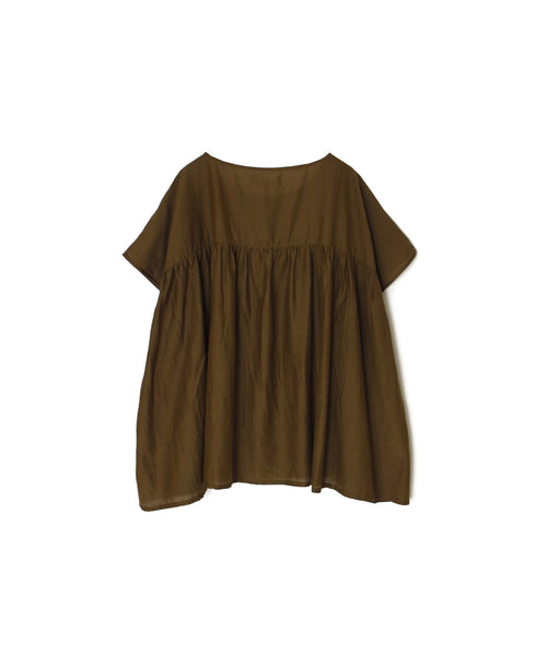 NSL26042 COTTON SILK PLAIN GATHERED SMOCK