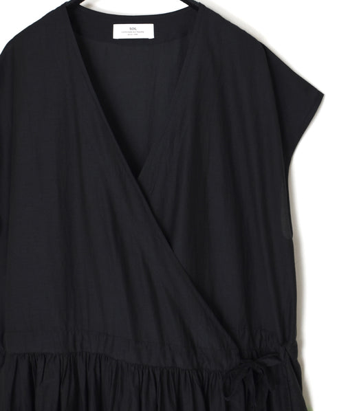 NSL26043 COTTON SILK PLAIN CACHE COEUR DRESS