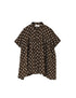 NSL26051 80s COTTON VOILE DOT PRINT BANDED COLLAR FRENCH/SL SHIRT