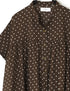 NSL26051 80s COTTON VOILE DOT PRINT BANDED COLLAR FRENCH/SL SHIRT