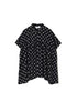 NSL26051 80s COTTON VOILE DOT PRINT BANDED COLLAR FRENCH/SL SHIRT