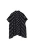 NSL26051 80s COTTON VOILE DOT PRINT BANDED COLLAR FRENCH/SL SHIRT