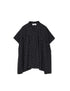 NSL26051 80s COTTON VOILE DOT PRINT BANDED COLLAR FRENCH/SL SHIRT