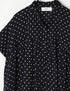 NSL26051 80s COTTON VOILE DOT PRINT BANDED COLLAR FRENCH/SL SHIRT