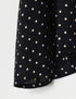NSL26051 80s COTTON VOILE DOT PRINT BANDED COLLAR FRENCH/SL SHIRT