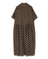 NSL26054 80s COTTON VOILE DOT PRINT BANDED COLLAR S/SL DRESS
