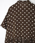 NSL26054 80s COTTON VOILE DOT PRINT BANDED COLLAR S/SL DRESS