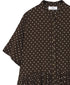NSL26054 80s COTTON VOILE DOT PRINT BANDED COLLAR S/SL DRESS