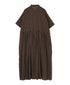 NSL26054 80s COTTON VOILE DOT PRINT BANDED COLLAR S/SL DRESS