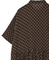 NSL26054 80s COTTON VOILE DOT PRINT BANDED COLLAR S/SL DRESS