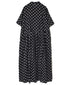 NSL26054 80s COTTON VOILE DOT PRINT BANDED COLLAR S/SL DRESS