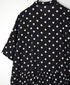 NSL26054 80s COTTON VOILE DOT PRINT BANDED COLLAR S/SL DRESS
