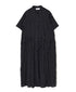 NSL26054 80s COTTON VOILE DOT PRINT BANDED COLLAR S/SL DRESS