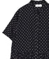 NSL26054 80s COTTON VOILE DOT PRINT BANDED COLLAR S/SL DRESS