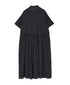 NSL26054 80s COTTON VOILE DOT PRINT BANDED COLLAR S/SL DRESS