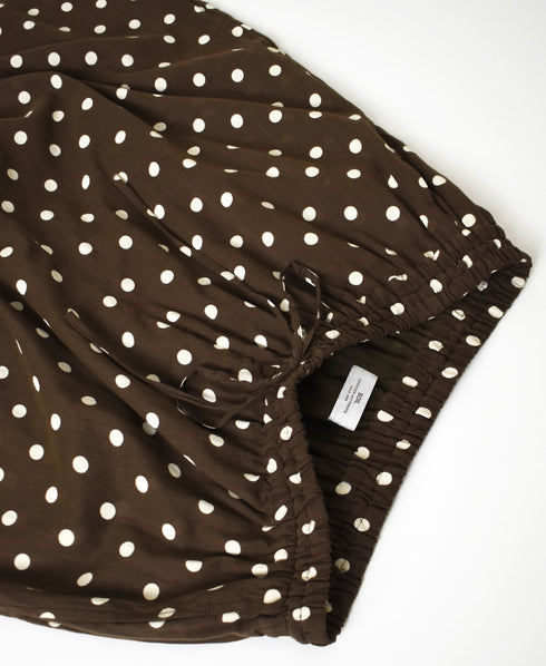 NSL26055 80s COTTON VOILE DOT PRINT WIDE EASY PANTS