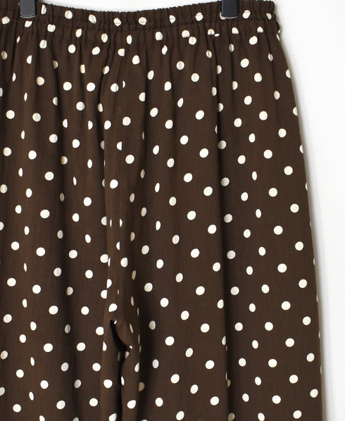 NSL26055 80s COTTON VOILE DOT PRINT WIDE EASY PANTS