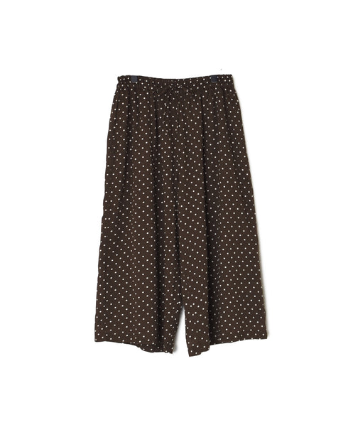 NSL26055 80s COTTON VOILE DOT PRINT WIDE EASY PANTS
