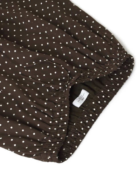 NSL26055 80s COTTON VOILE DOT PRINT WIDE EASY PANTS