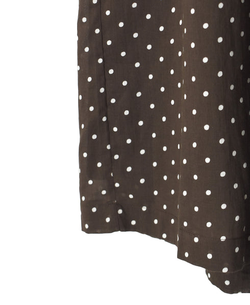 NSL26055 80s COTTON VOILE DOT PRINT WIDE EASY PANTS