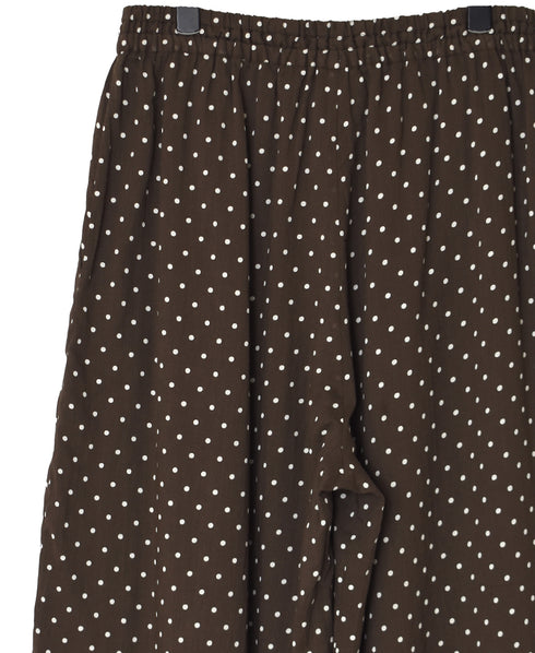 NSL26055 80s COTTON VOILE DOT PRINT WIDE EASY PANTS