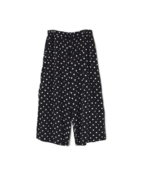 NSL26055 80s COTTON VOILE DOT PRINT WIDE EASY PANTS