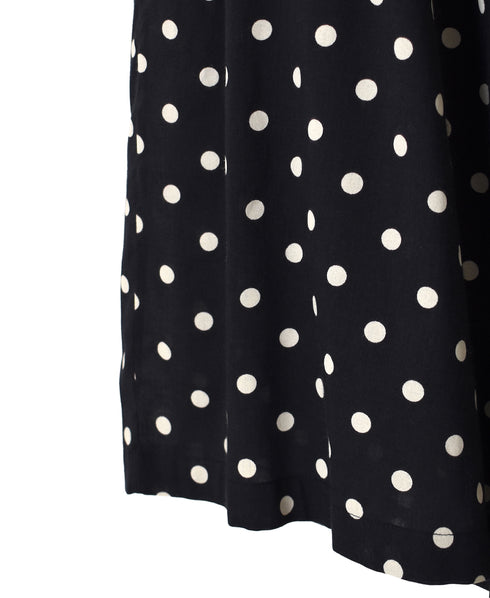 NSL26055 80s COTTON VOILE DOT PRINT WIDE EASY PANTS