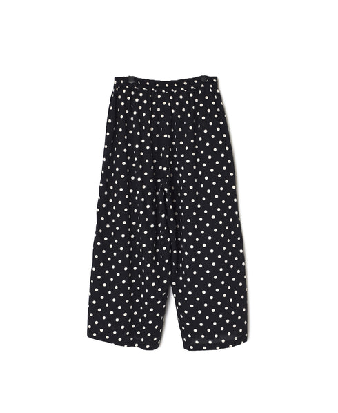NSL26055 80s COTTON VOILE DOT PRINT WIDE EASY PANTS
