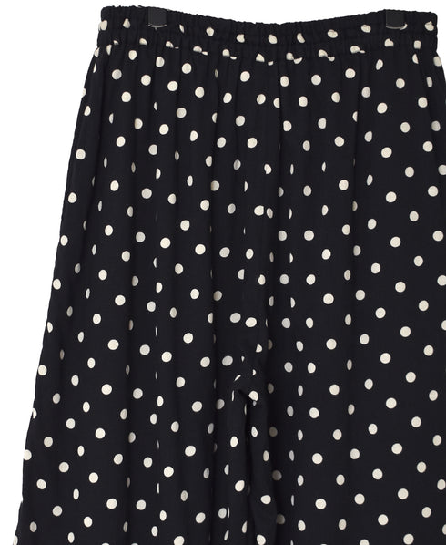NSL26055 80s COTTON VOILE DOT PRINT WIDE EASY PANTS