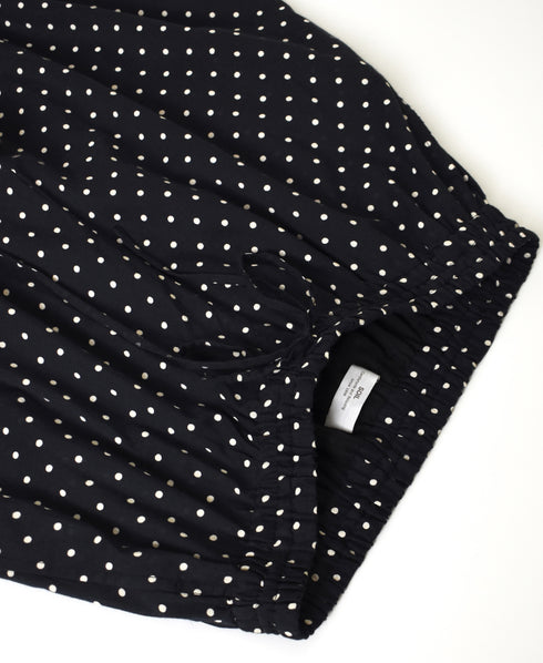 NSL26055 80s COTTON VOILE DOT PRINT WIDE EASY PANTS