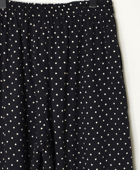 NSL26055 80s COTTON VOILE DOT PRINT WIDE EASY PANTS