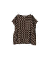 NSL26056 80s COTTON VOILE DOT PRINT HEM FRILL GATHERED SMOCK
