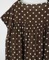 NSL26056 80s COTTON VOILE DOT PRINT HEM FRILL GATHERED SMOCK