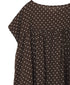 NSL26056 80s COTTON VOILE DOT PRINT HEM FRILL GATHERED SMOCK