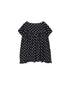 NSL26056 80s COTTON VOILE DOT PRINT HEM FRILL GATHERED SMOCK