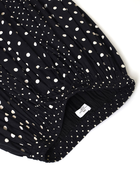 NSL26057 80s COTTON VOILE DOT PRINT PATCHWORK GATHERED SKIRT