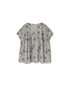 NSL26062 80s VOILE LEAF & FLOWER PRINT FRENCH/SL BACK SIDE GATHERED SMOCK