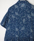NSL26063 80s VOILE LEAF & FLOWER PRINT REGULAR COLLAR S/SL DRESS