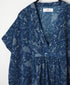NSL26064 80s VOILE LEAF & FLOWER PRINT V-NECK FRENCH/SL TUNIC