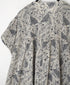 NSL26064 80s VOILE LEAF & FLOWER PRINT V-NECK FRENCH/SL TUNIC