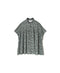NSL26071 80s VOILE TWO TONE FLOWER PRINT FRILL COLLAR FRENCH/SL SHIRT