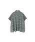 NSL26071 80s VOILE TWO TONE FLOWER PRINT FRILL COLLAR FRENCH/SL SHIRT