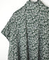 NSL26071 80s VOILE TWO TONE FLOWER PRINT FRILL COLLAR FRENCH/SL SHIRT