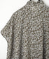 NSL26071 80s VOILE TWO TONE FLOWER PRINT FRILL COLLAR FRENCH/SL SHIRT