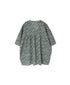 NSL26072 80s VOILE TWO TONE FLOWER PRINT V-NECK PINTUCK S/SL SHIRT