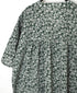 NSL26072 80s VOILE TWO TONE FLOWER PRINT V-NECK PINTUCK S/SL SHIRT