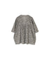 NSL26072 80s VOILE TWO TONE FLOWER PRINT V-NECK PINTUCK S/SL SHIRT