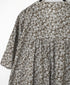 NSL26072 80s VOILE TWO TONE FLOWER PRINT V-NECK PINTUCK S/SL SHIRT